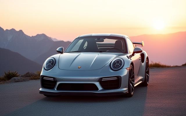 Porsche 911 Turbo S auf einer Bergstraße nach Motoranpassung.